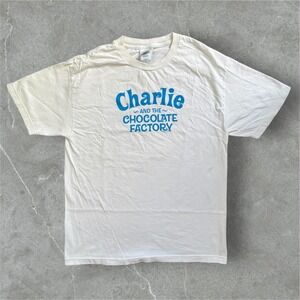 VTG AAA T Shirt Mens Large White Charlie‎ and the Chocolate Factory 2005 Promo
